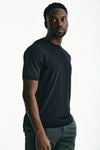T-shirt in seta e cotone nero men Kangra - 4