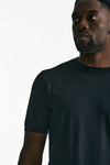T-shirt in seta e cotone nero men Kangra - 5