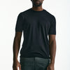 T-shirt in seta e cotone nero men Kangra - 6