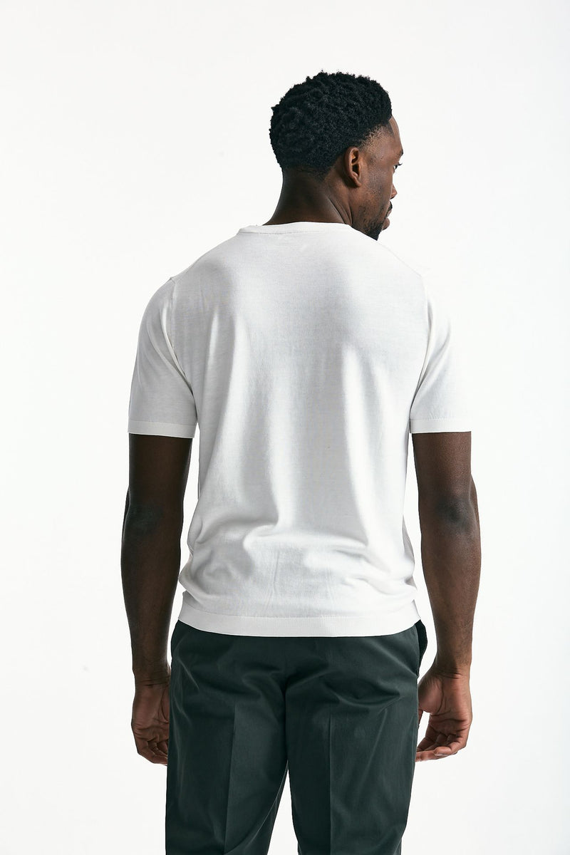 T-shirt in seta e cotone bianco men Kangra - 3