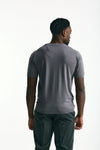T-shirt in seta e cotone grigio scuro men Kangra - 4