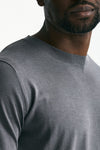 T-shirt in seta e cotone grigio scuro men Kangra - 5
