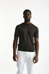 T-shirt in seta e cotone marrone men Kangra - 2