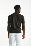 T-shirt in seta e cotone marrone men Kangra - 1