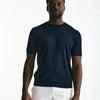 T-shirt in seta e cotone blu men Kangra - 6