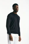 Maglia in cotone e seta nero men Kangra - 4