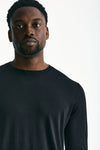 Maglia in cotone e seta nero men Kangra - 5