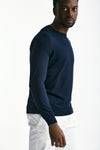 Maglia in cotone e seta blu men Kangra - 4