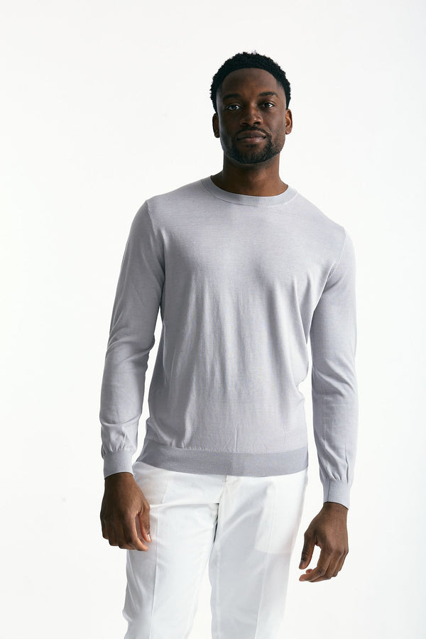Maglia in cotone e seta ghiaccio men Kangra