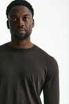 Maglia in cotone e seta marrone men Kangra - 5