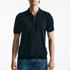 Polo in seta e cotone blu men Kangra - 6