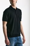 Polo in seta e cotone nero men Kangra - 1