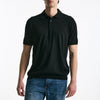 Polo in seta e cotone nero men Kangra - 6