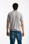 Polo in seta e cotone grigio men Kangra - 4