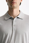 Polo in seta e cotone grigio men Kangra - 5