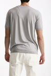 T shirt in seta e cotone grigio chiaro men Kangra - 3