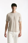 T shirt in cotone beige chiaro men Kangra - 1