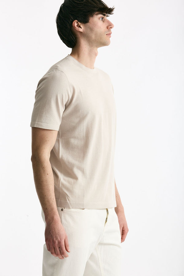 T shirt in cotone beige chiaro men Kangra