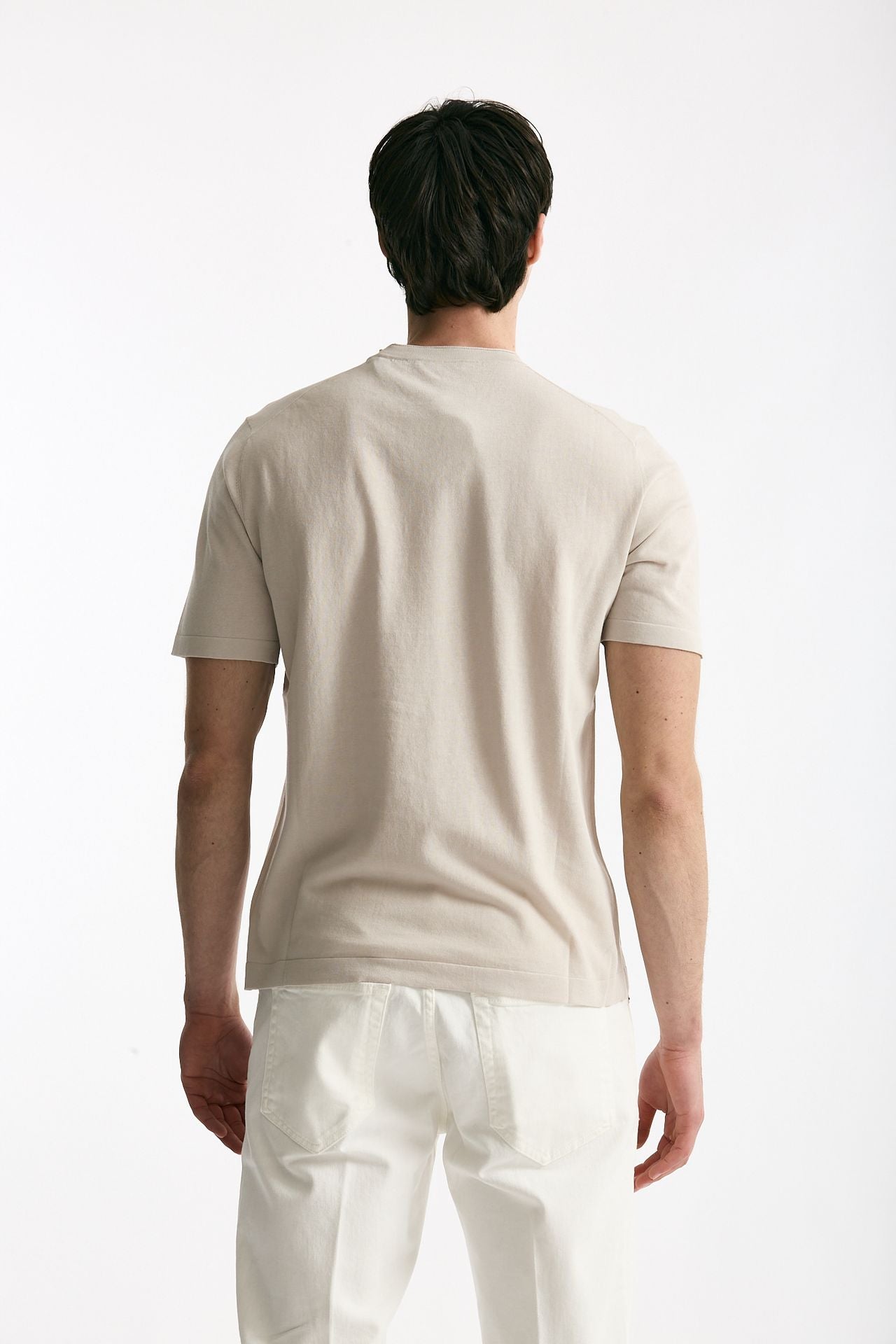 T shirt in cotone beige chiaro men Kangra - 3