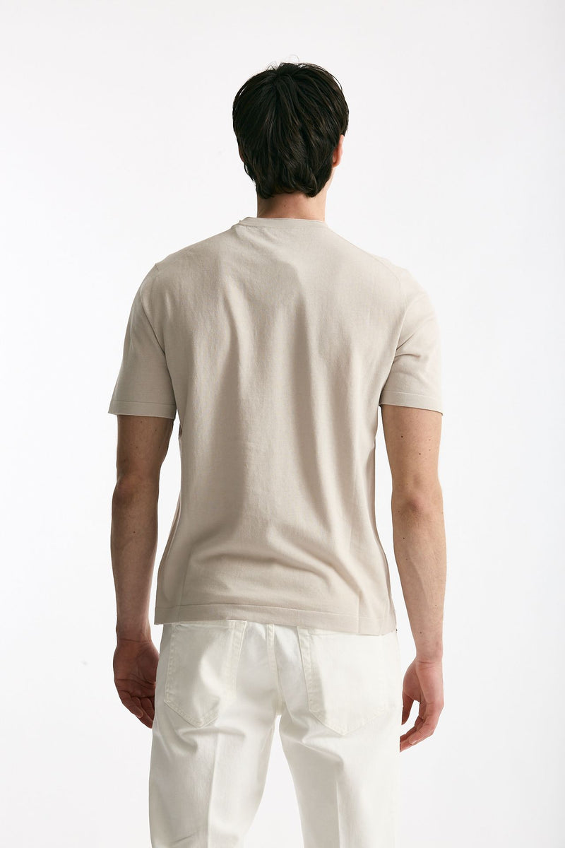 T shirt in cotone beige chiaro men Kangra - 3