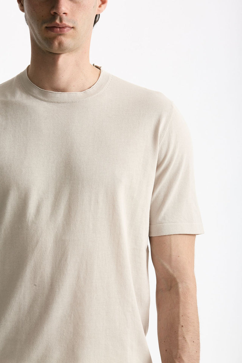 T shirt in cotone beige chiaro men Kangra - 5