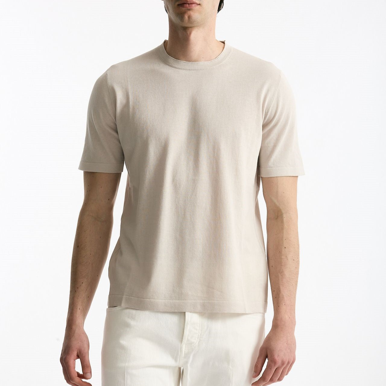T shirt in cotone beige chiaro men Kangra - 6