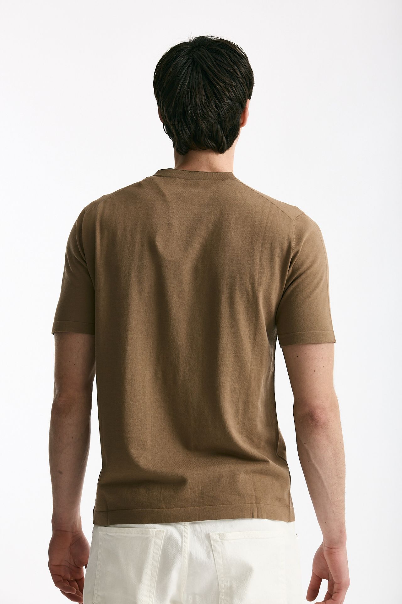 T shirt in cotone cammello men Kangra - 3