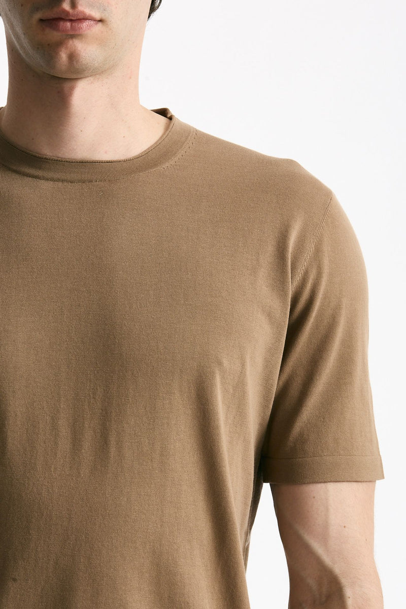 T shirt in cotone cammello men Kangra - 5