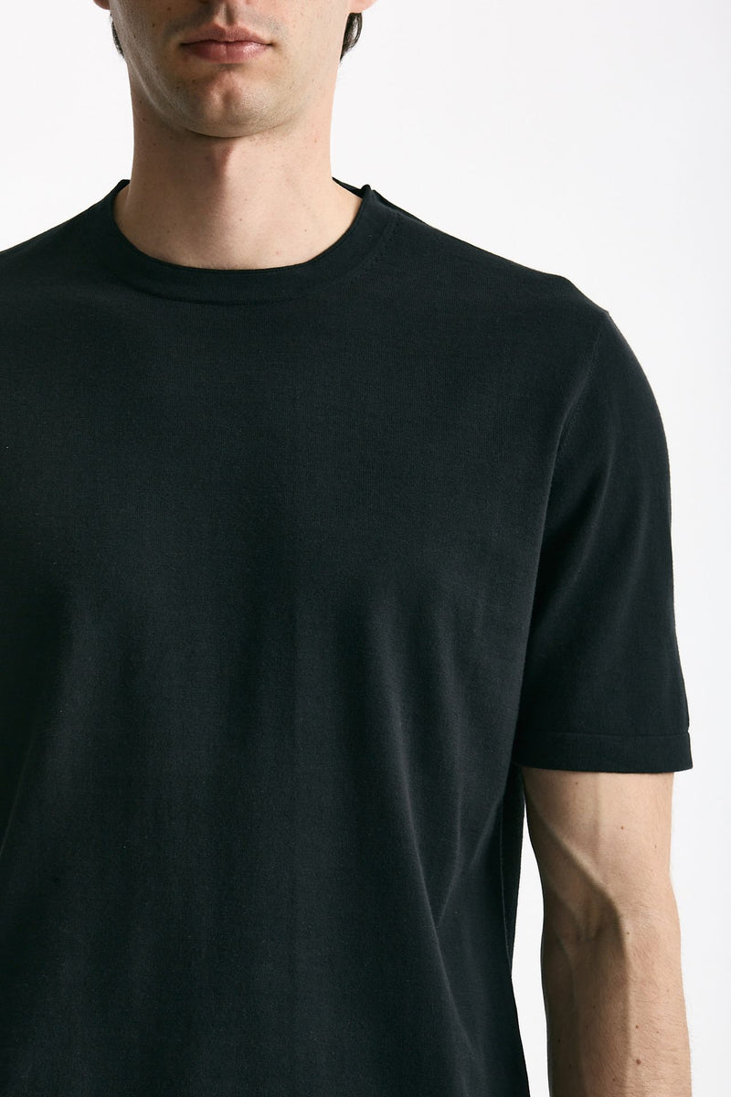 T shirt in cotone nero men Kangra - 5