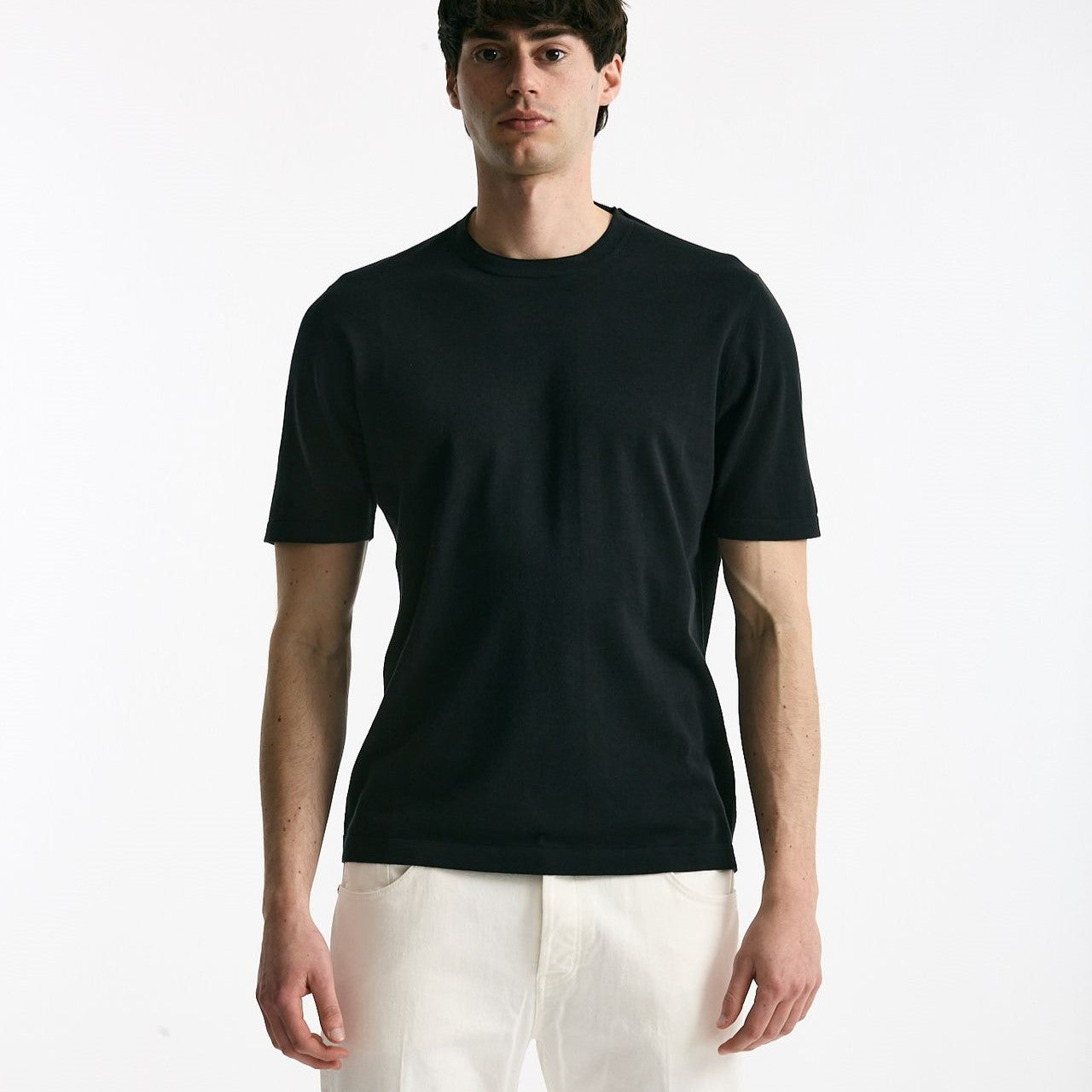 T shirt in cotone nero men Kangra - 6