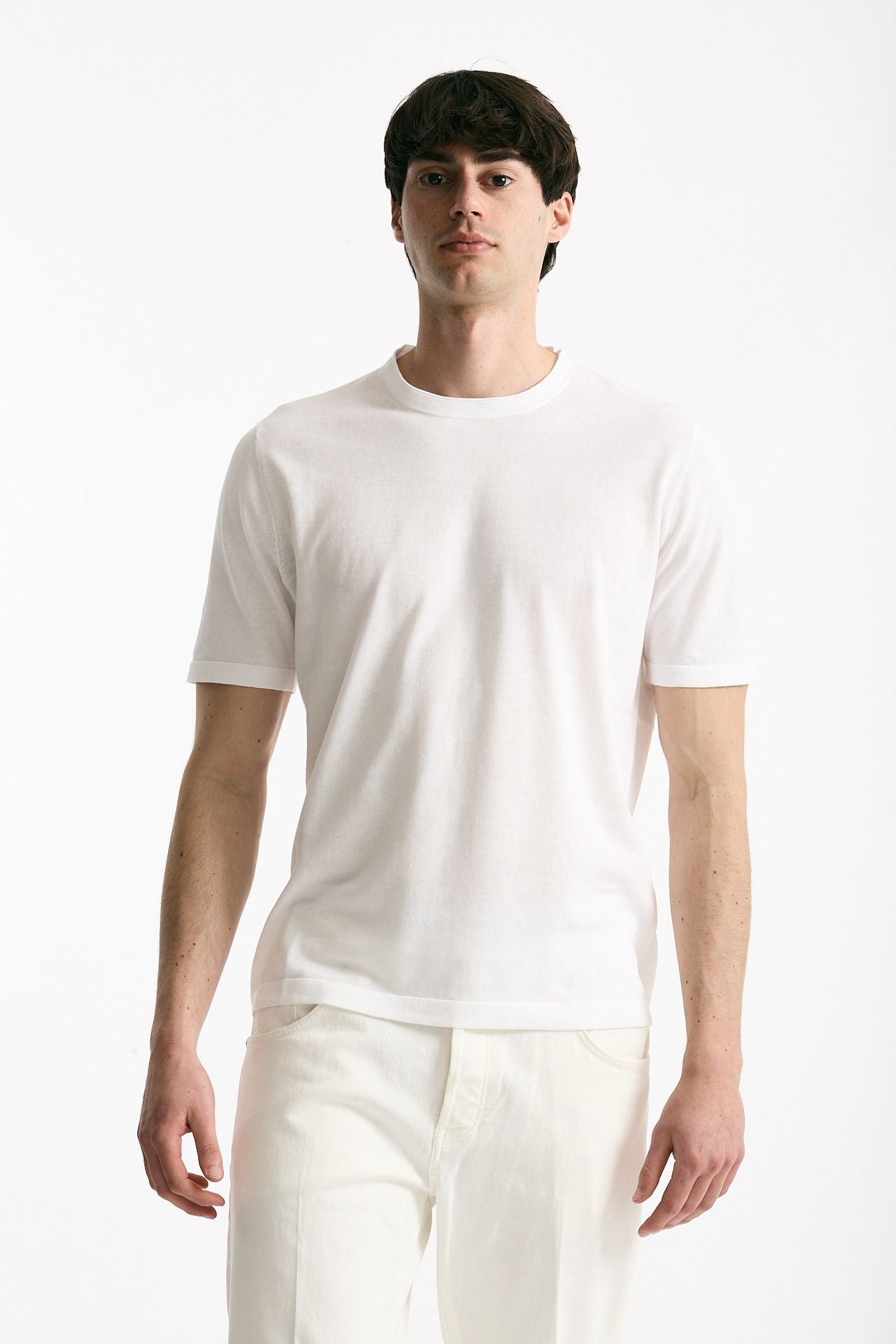 T shirt in cotone bianco men Kangra - 1