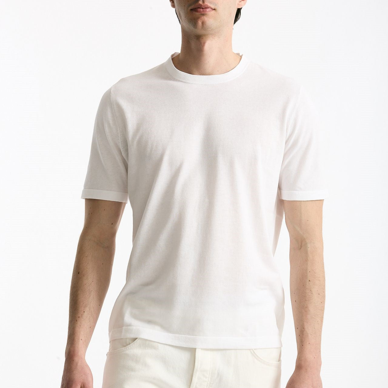 T shirt in cotone bianco men Kangra - 6