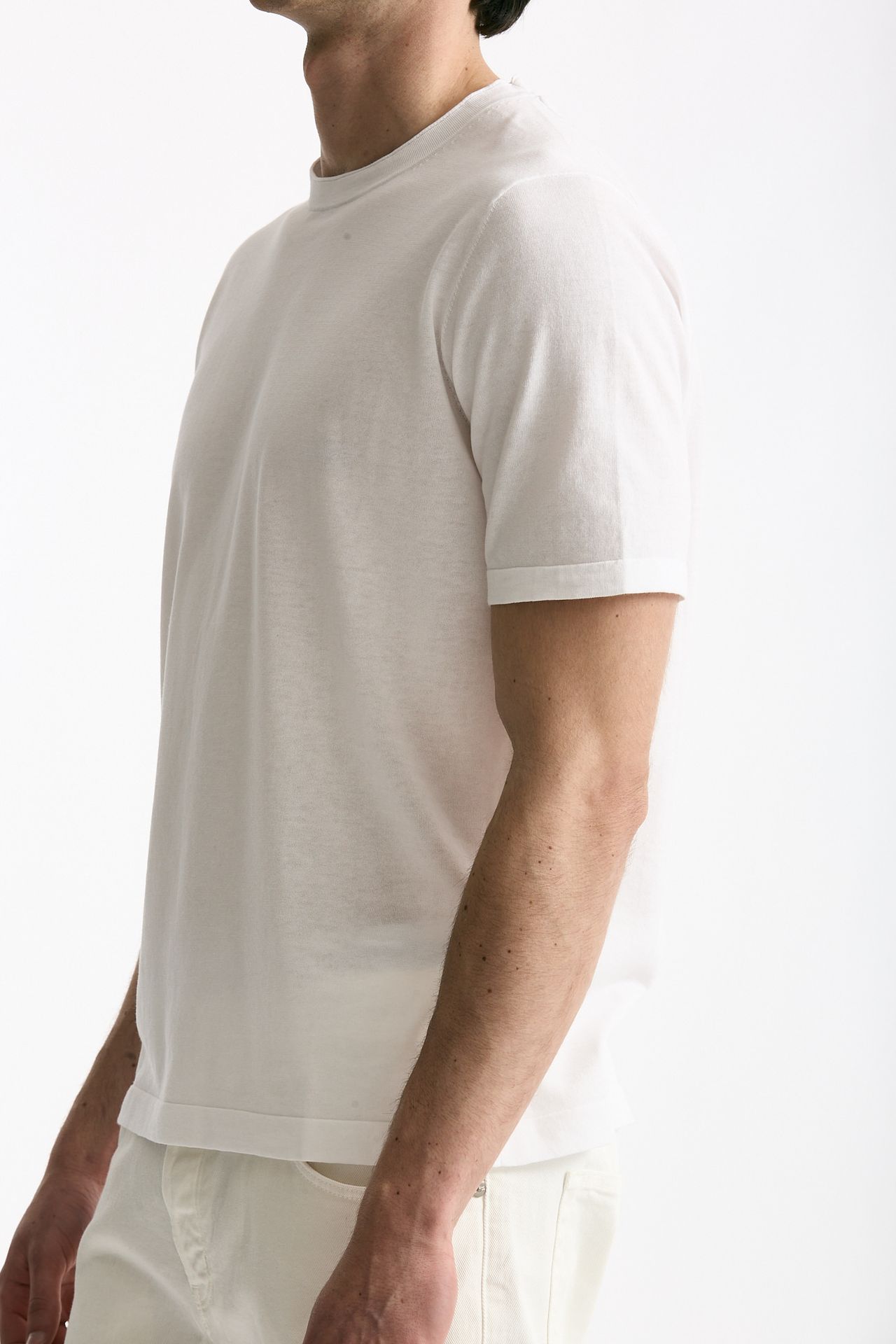 T shirt in cotone bianco men Kangra - 4