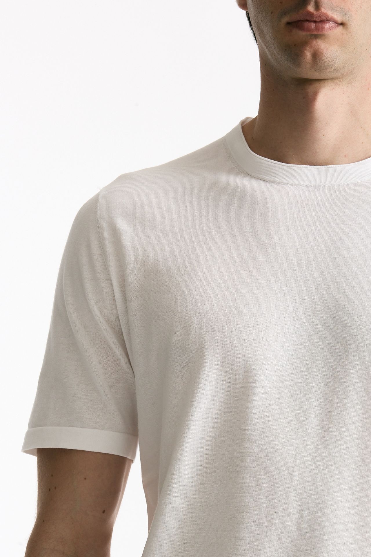 T shirt in cotone bianco men Kangra - 5