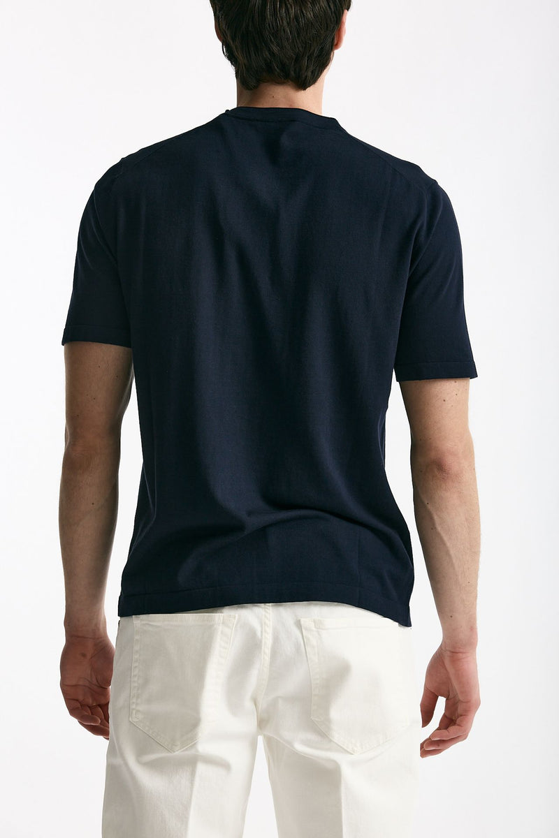 T shirt in cotone blu men Kangra - 4