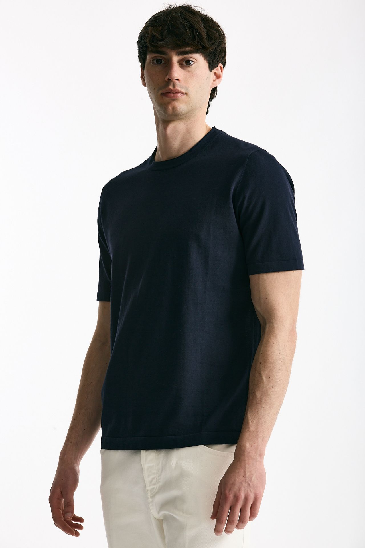 T shirt in cotone blu men Kangra - 1