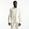 Camicia in viscosa e lino panna men Laneus - 8