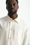 Camicia in viscosa e lino panna men Laneus - 6