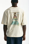 T-shirt con stampa in cotone panna men Laneus - 1