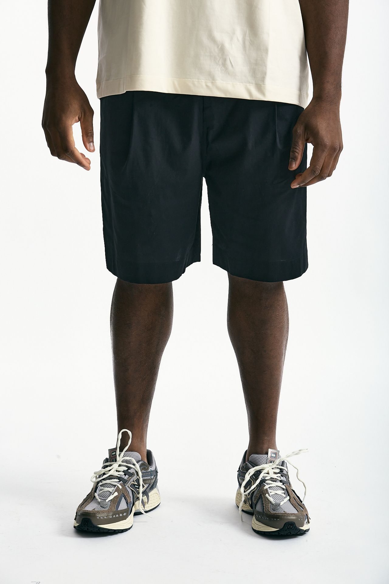 Bermuda in cotone stretch nero men Laneus - 1
