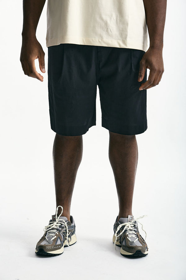 Bermuda in cotone stretch nero men Laneus