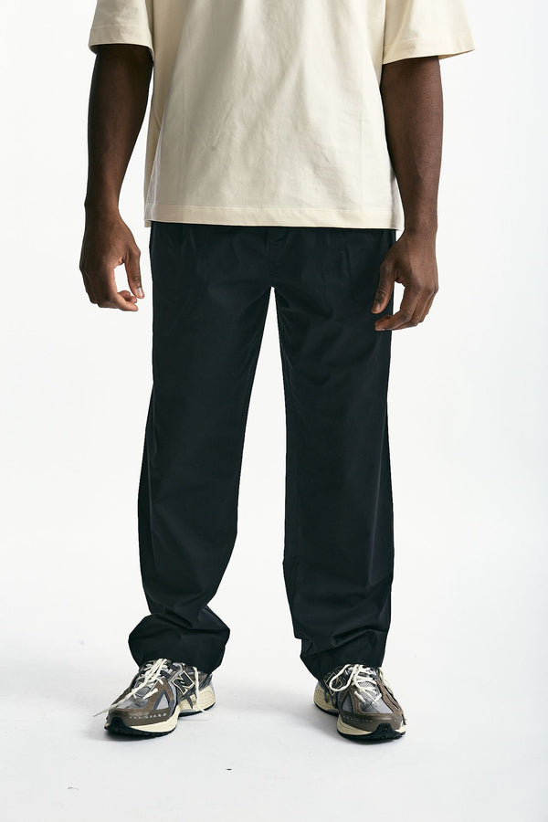 Pantalone in cotone stretch nero men Laneus
