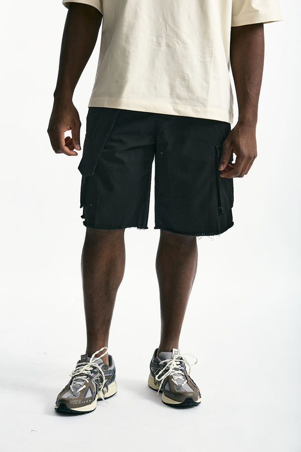 Bermuda in cotone nero men Laneus