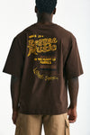 T-shirt con stampa in cotone marrone men Laneus - 1