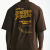 T-shirt con stampa in cotone marrone men Laneus - 6