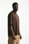 T-shirt con stampa in cotone marrone men Laneus - 4