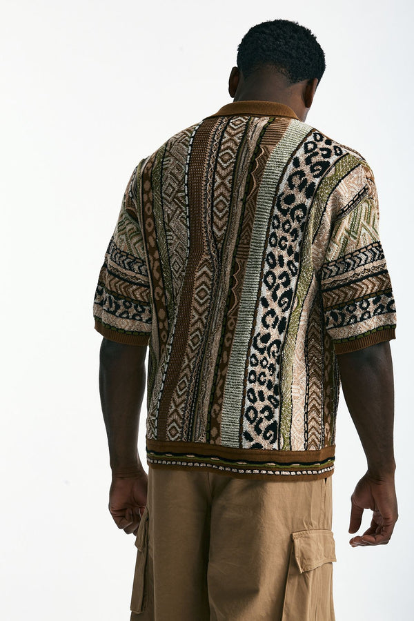 Maglia in cotone e poliestere fantasia men Laneus