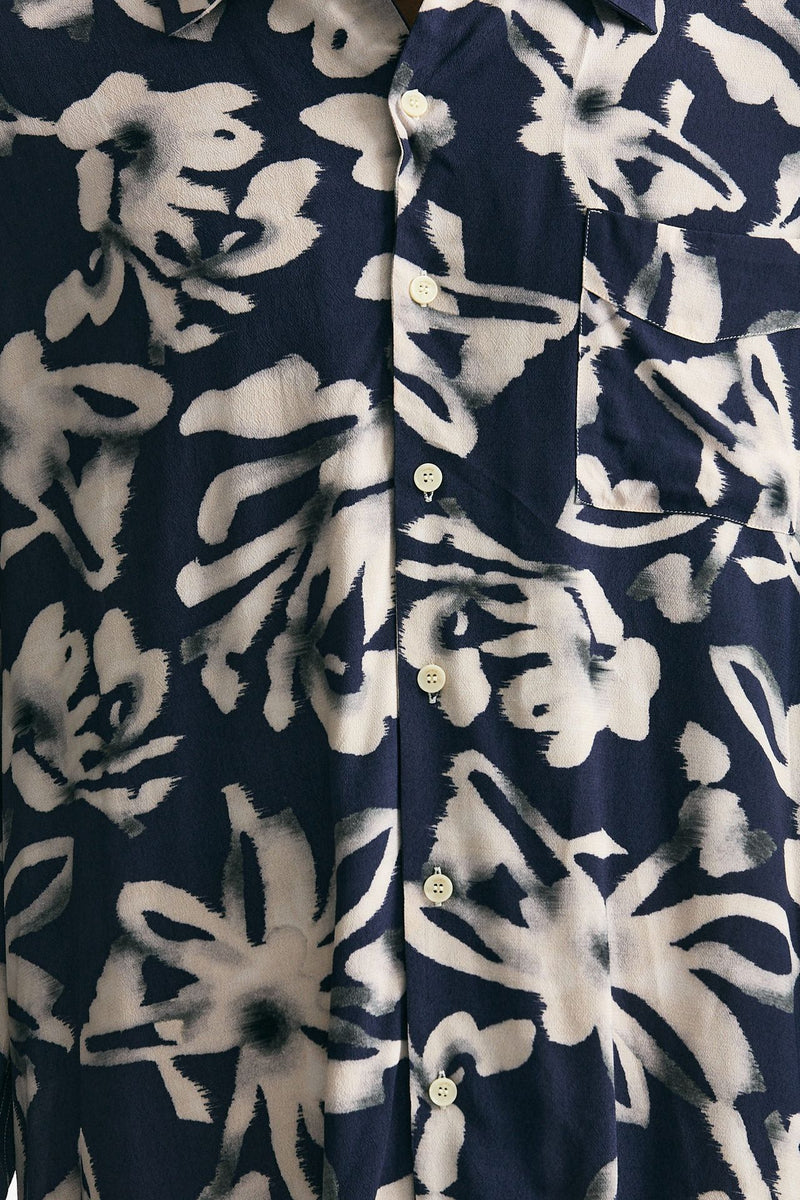 Camicia in viscosa e lino fantasia men Laneus - 5