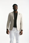 Giacca monopetto lino e lana beige men Lardini - 2