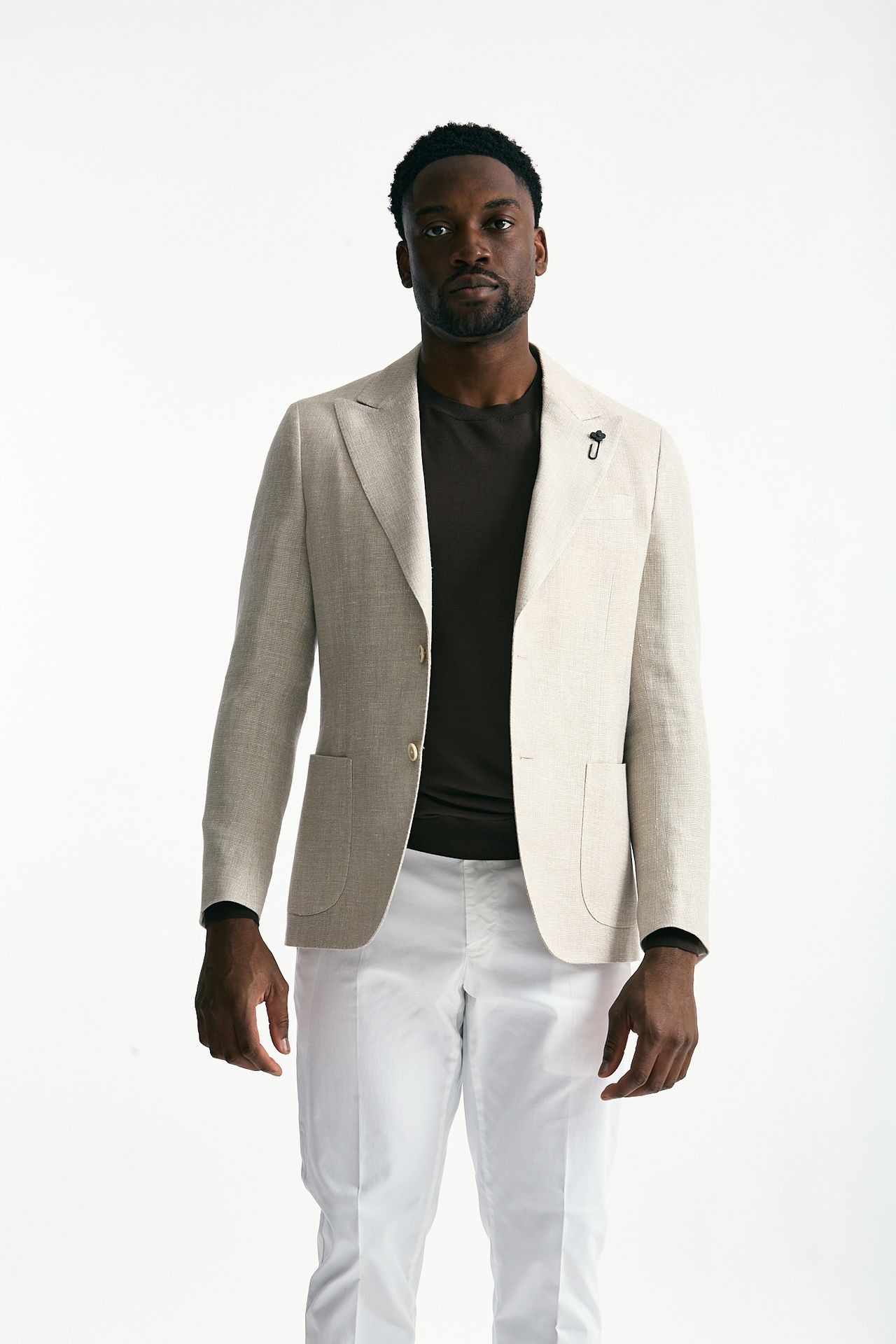 Giacca monopetto lino e lana beige men Lardini - 2